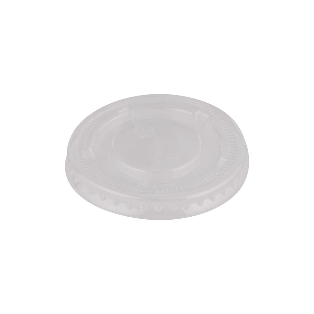 BGS0034L - Sugar Cane Portion Cup Multifit Lid – PLA – 30-60-95ml Picture 1