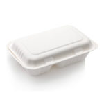 Biodegradable 1000ml Two Compartment Clamshell (50) » King Pack