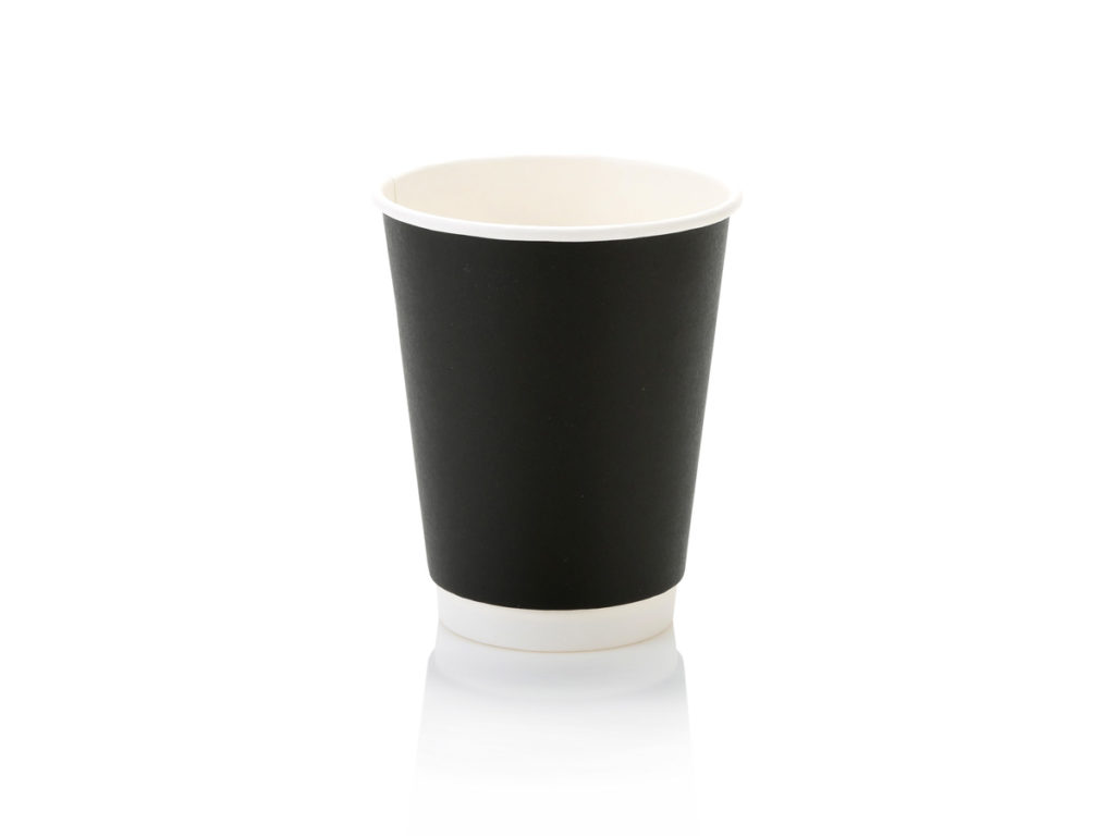350ml Double Wall Coffee Cup Black (25) » King Pack