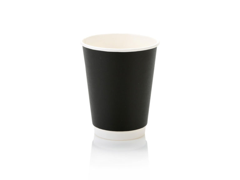 350ml Double Wall Coffee Cup Black (25) » King Pack