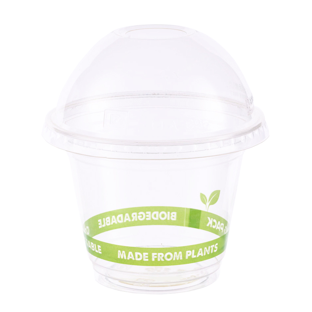 PLA001-S-250ml-Smoothie-Cup-PLA-with-open-dome-lid-1