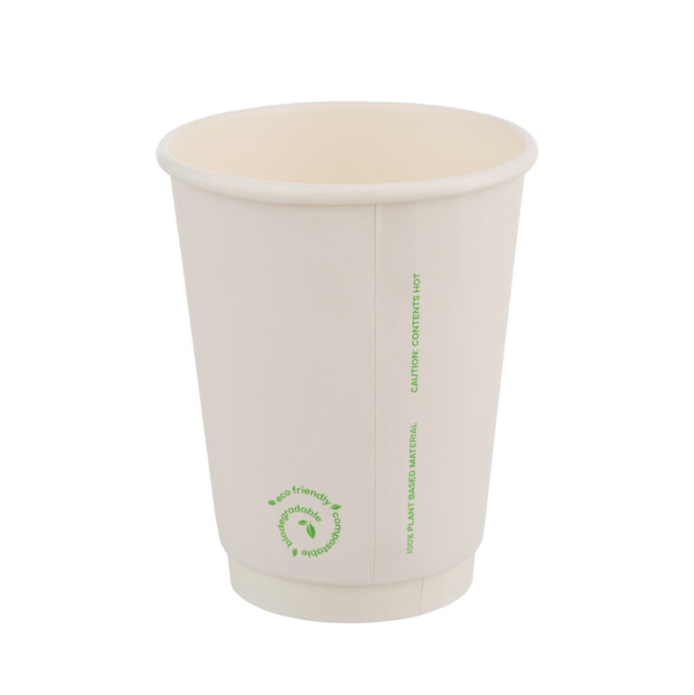 350ml Biodegradable Double Wall Coffee Cup White (25) » King Pack