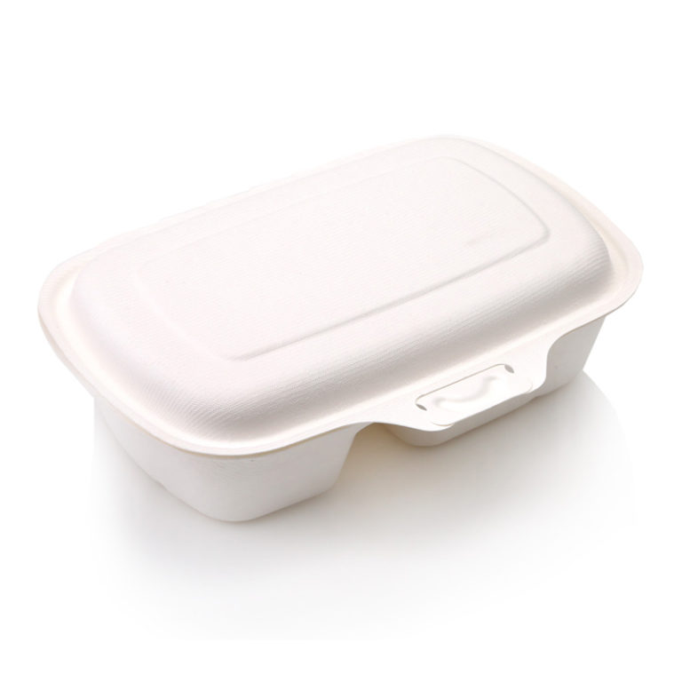Biodegradable 1000ml Oval Clamshell - Two Compartment (50) » King Pack