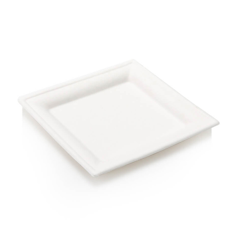 BGS0068 Bagasse Biodegradable 20cm Square Plate