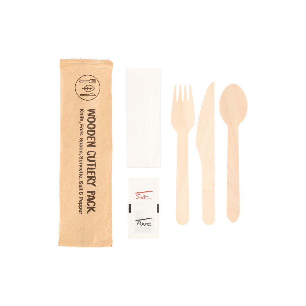CATERPACK17 - 6-in-1 Wooden Cutlery Set - Picture 1